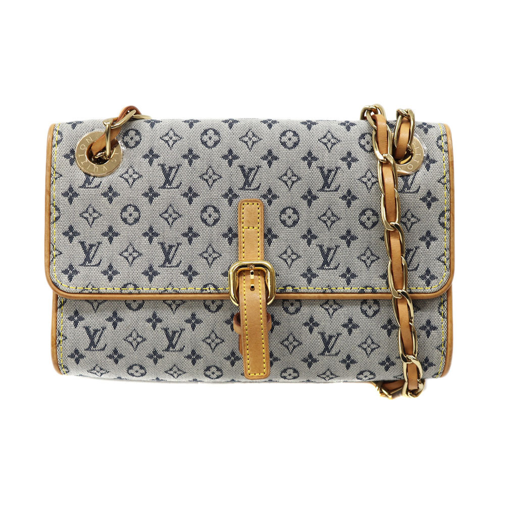 Louis Vuitton Camille Blue White Monogram Chain Shoulder Bag Crossbody